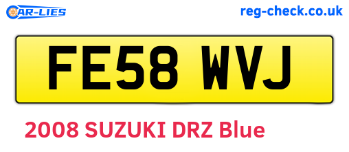 FE58WVJ are the vehicle registration plates.