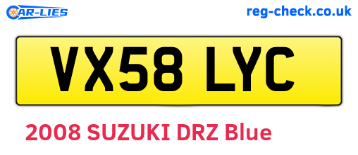 VX58LYC are the vehicle registration plates.