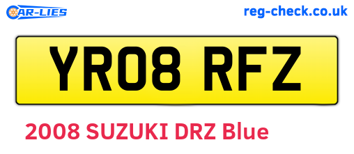 YR08RFZ are the vehicle registration plates.