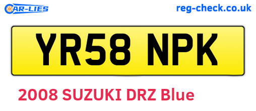 YR58NPK are the vehicle registration plates.