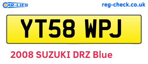 YT58WPJ are the vehicle registration plates.