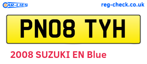 PN08TYH are the vehicle registration plates.