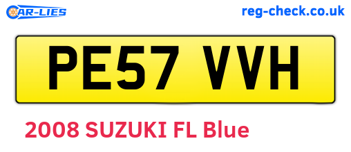 PE57VVH are the vehicle registration plates.