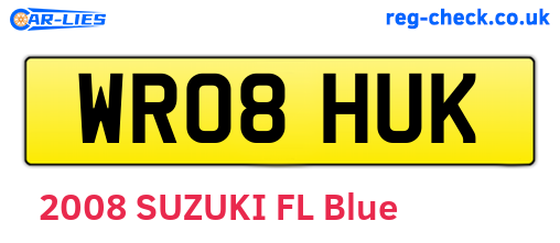 WR08HUK are the vehicle registration plates.