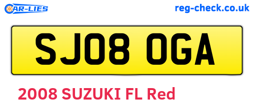 SJ08OGA are the vehicle registration plates.