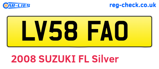 LV58FAO are the vehicle registration plates.