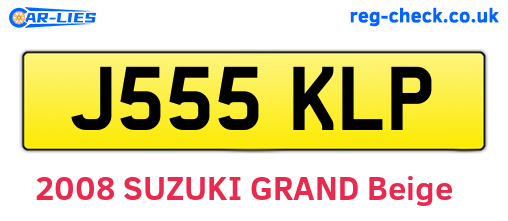 J555KLP are the vehicle registration plates.
