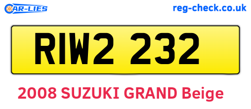 RIW2232 are the vehicle registration plates.