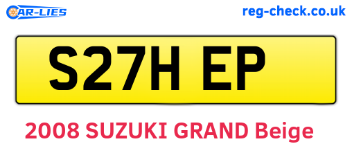 S27HEP are the vehicle registration plates.