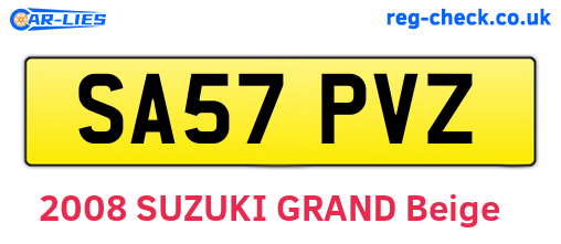 SA57PVZ are the vehicle registration plates.