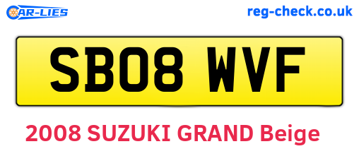 SB08WVF are the vehicle registration plates.