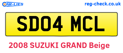 SD04MCL are the vehicle registration plates.
