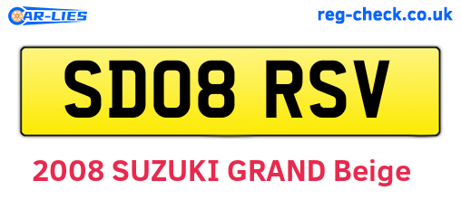 SD08RSV are the vehicle registration plates.