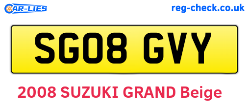 SG08GVY are the vehicle registration plates.