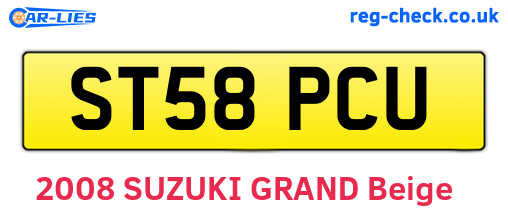 ST58PCU are the vehicle registration plates.