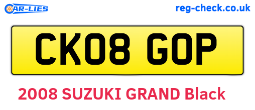 CK08GOP are the vehicle registration plates.