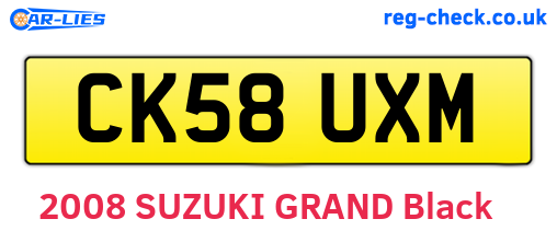 CK58UXM are the vehicle registration plates.