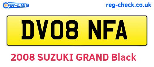 DV08NFA are the vehicle registration plates.