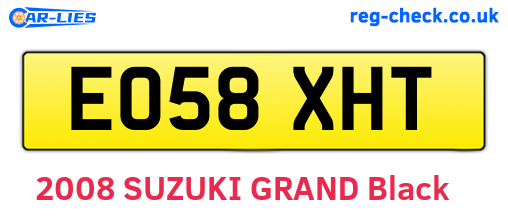 EO58XHT are the vehicle registration plates.