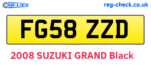 FG58ZZD are the vehicle registration plates.