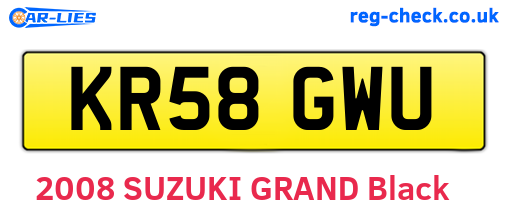 KR58GWU are the vehicle registration plates.
