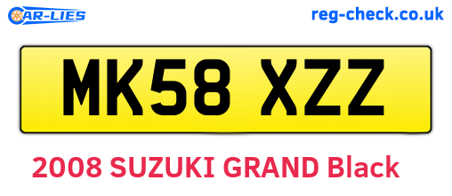 MK58XZZ are the vehicle registration plates.