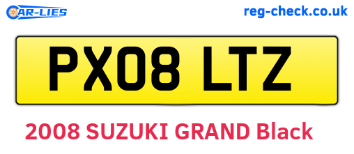 PX08LTZ are the vehicle registration plates.