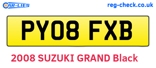 PY08FXB are the vehicle registration plates.