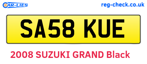 SA58KUE are the vehicle registration plates.