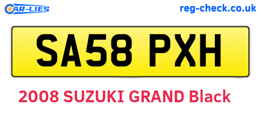 SA58PXH are the vehicle registration plates.