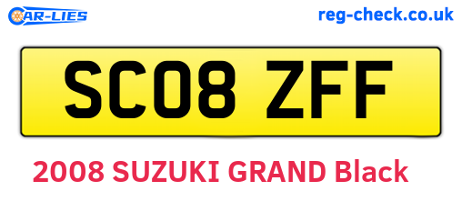 SC08ZFF are the vehicle registration plates.