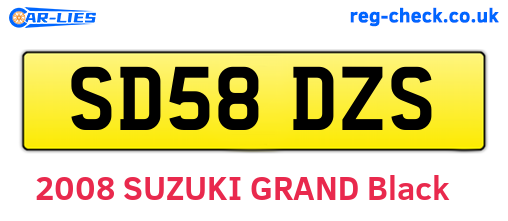 SD58DZS are the vehicle registration plates.