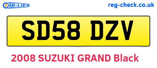 SD58DZV are the vehicle registration plates.