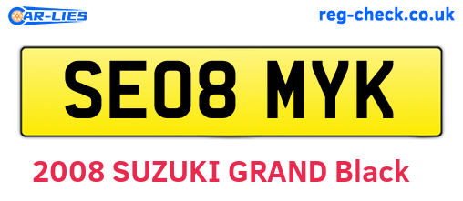 SE08MYK are the vehicle registration plates.