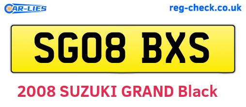 SG08BXS are the vehicle registration plates.