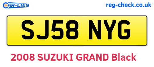 SJ58NYG are the vehicle registration plates.