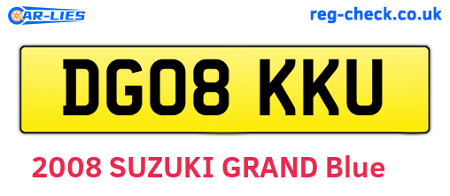 DG08KKU are the vehicle registration plates.