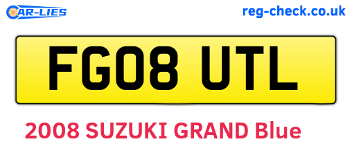 FG08UTL are the vehicle registration plates.