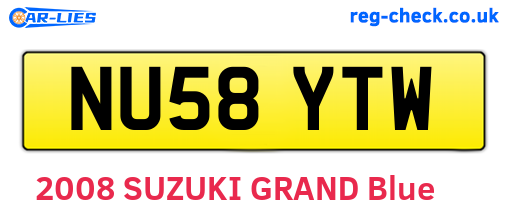 NU58YTW are the vehicle registration plates.