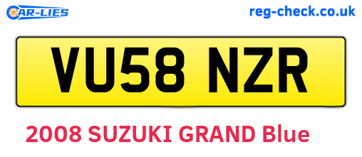 VU58NZR are the vehicle registration plates.