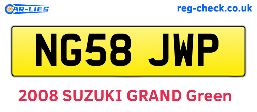NG58JWP are the vehicle registration plates.