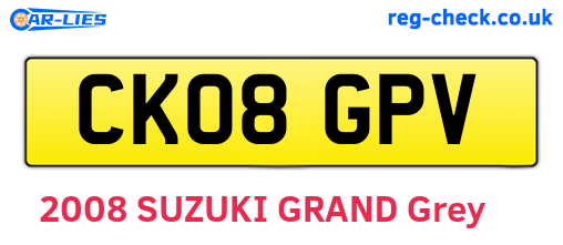 CK08GPV are the vehicle registration plates.