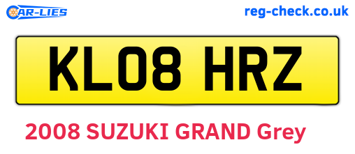 KL08HRZ are the vehicle registration plates.