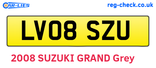 LV08SZU are the vehicle registration plates.