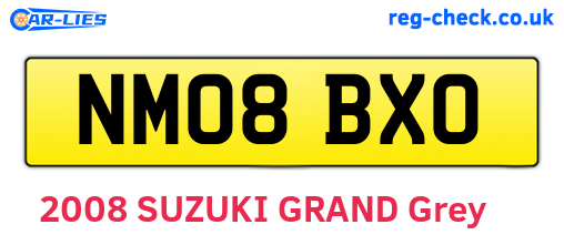 NM08BXO are the vehicle registration plates.