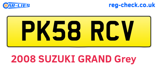 PK58RCV are the vehicle registration plates.