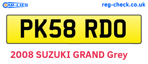 PK58RDO are the vehicle registration plates.