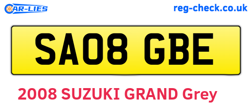 SA08GBE are the vehicle registration plates.
