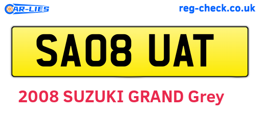 SA08UAT are the vehicle registration plates.