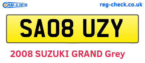 SA08UZY are the vehicle registration plates.